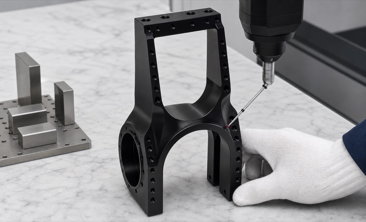 Inspection of side-hole array and arc support surface on a robot U bracket module seat
