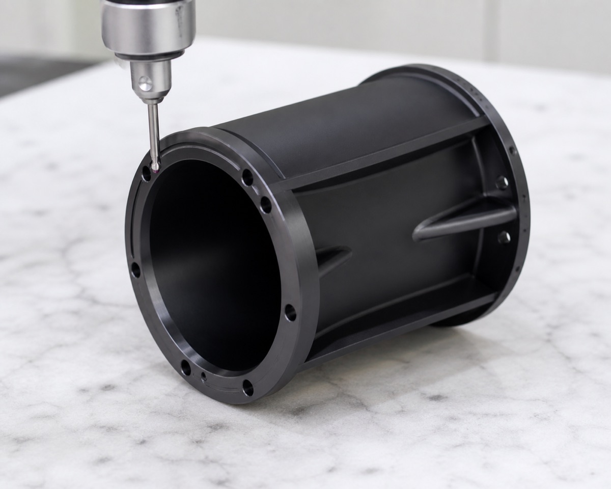 Inspection of inner bore axis and end-face hole pattern on a robot seventh-axis base