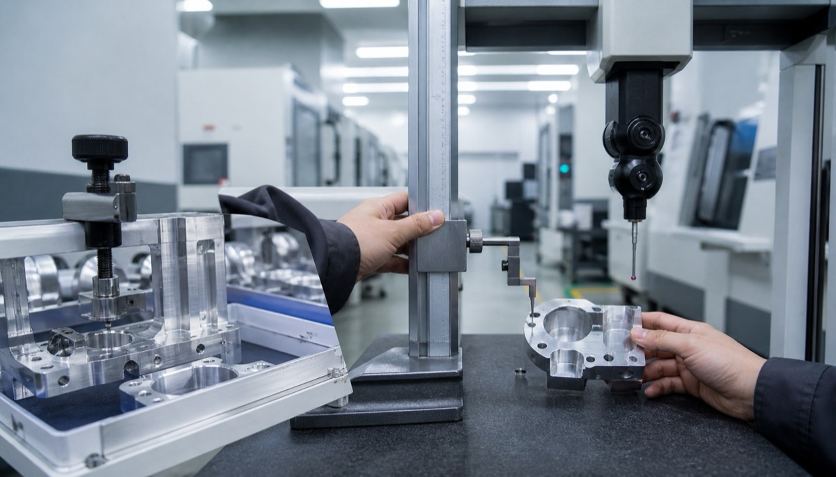 Inspection of small-batch custom machined parts before delivery