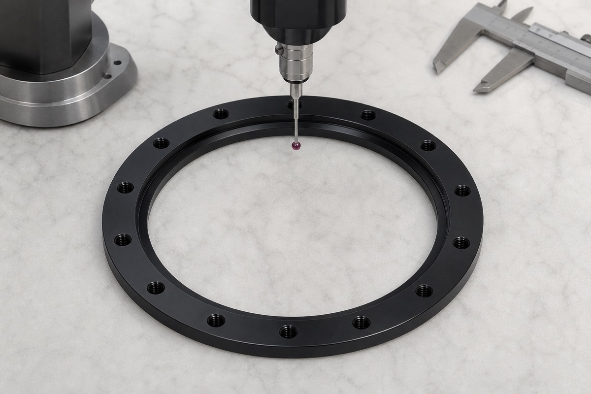 Inspection of robot first-axis fixed ring bore, hole pattern and end-face condition