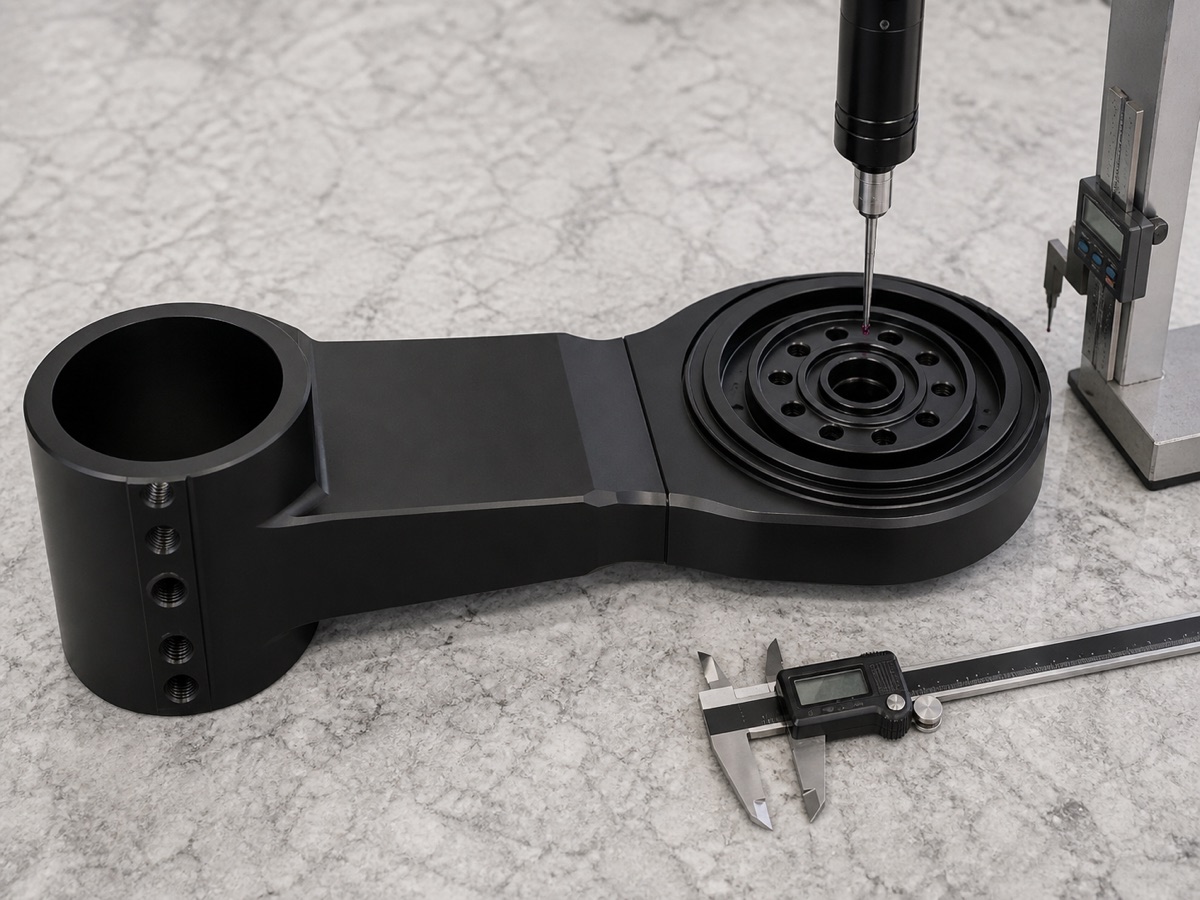 Inspection of concentric holes and long datum relationship on a seventh-axis module seat