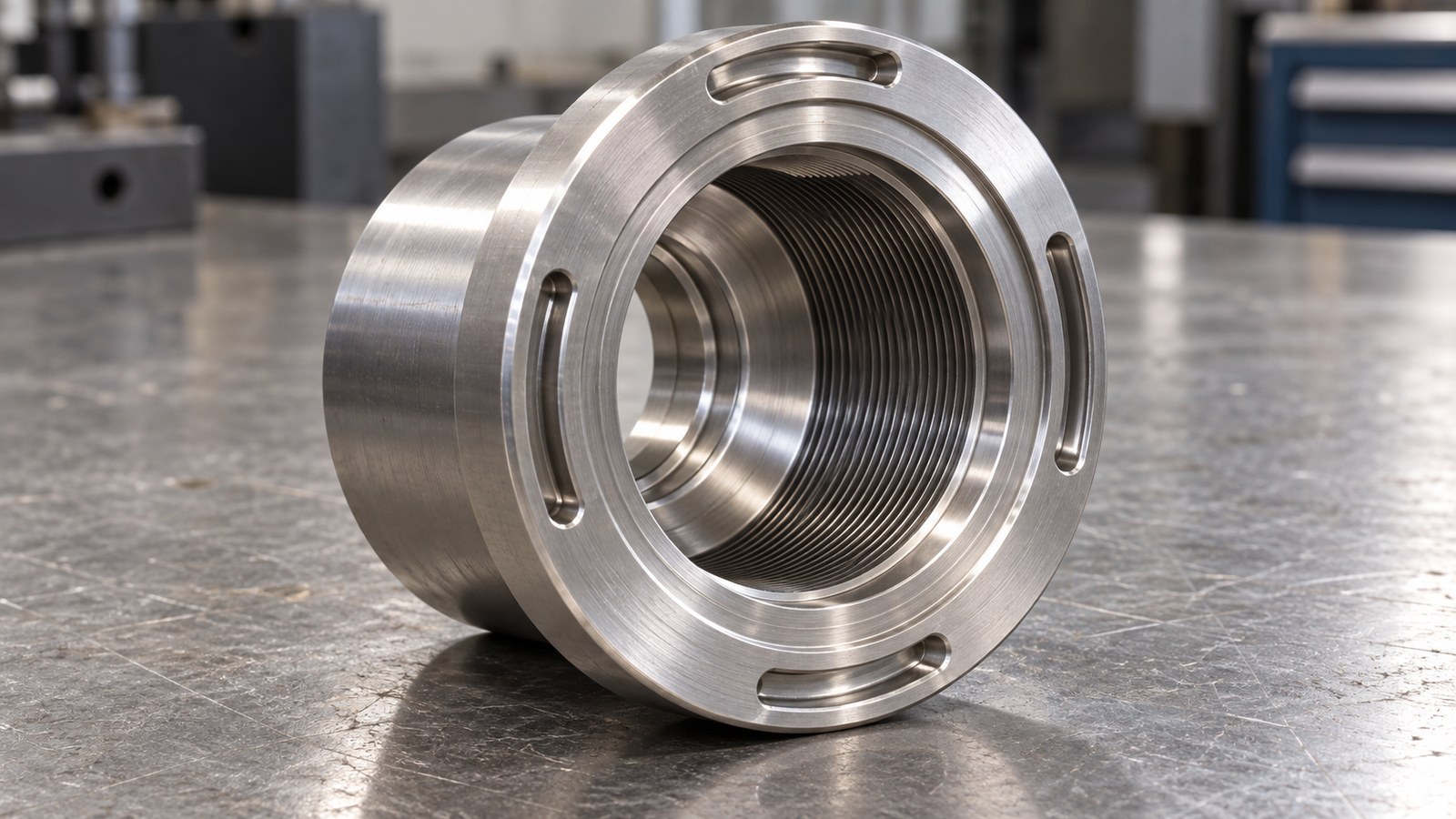 Pilot Machining of a Flanged Internally Threaded Housing for Custom Automation Assembly Equipment: Feature Relationships and Burr Control