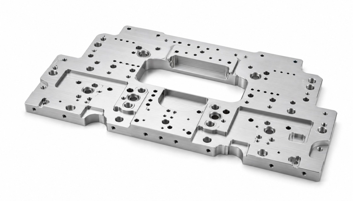 Finished precision plate with a multi-hole pattern