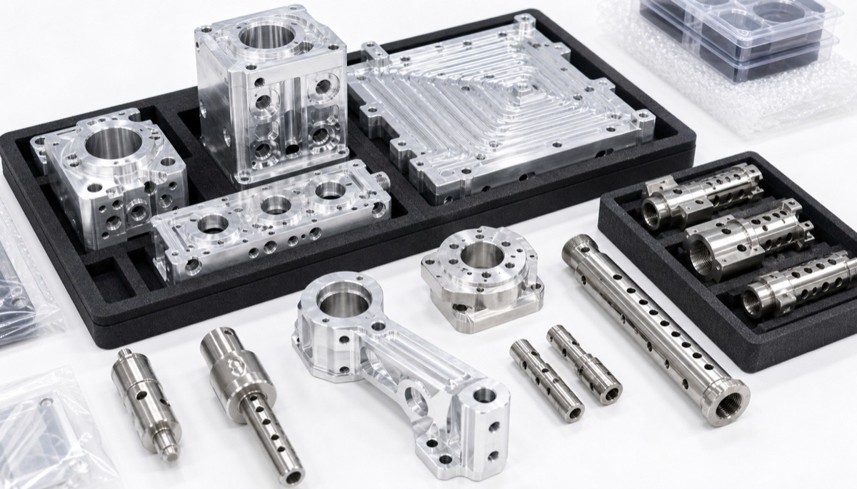 Precision components with deep and intersecting holes