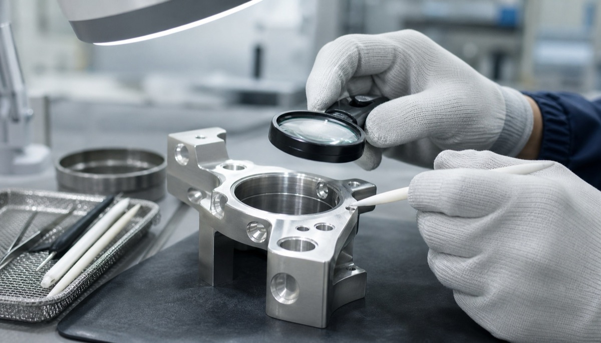 Magnified inspection of holes and deburred edges