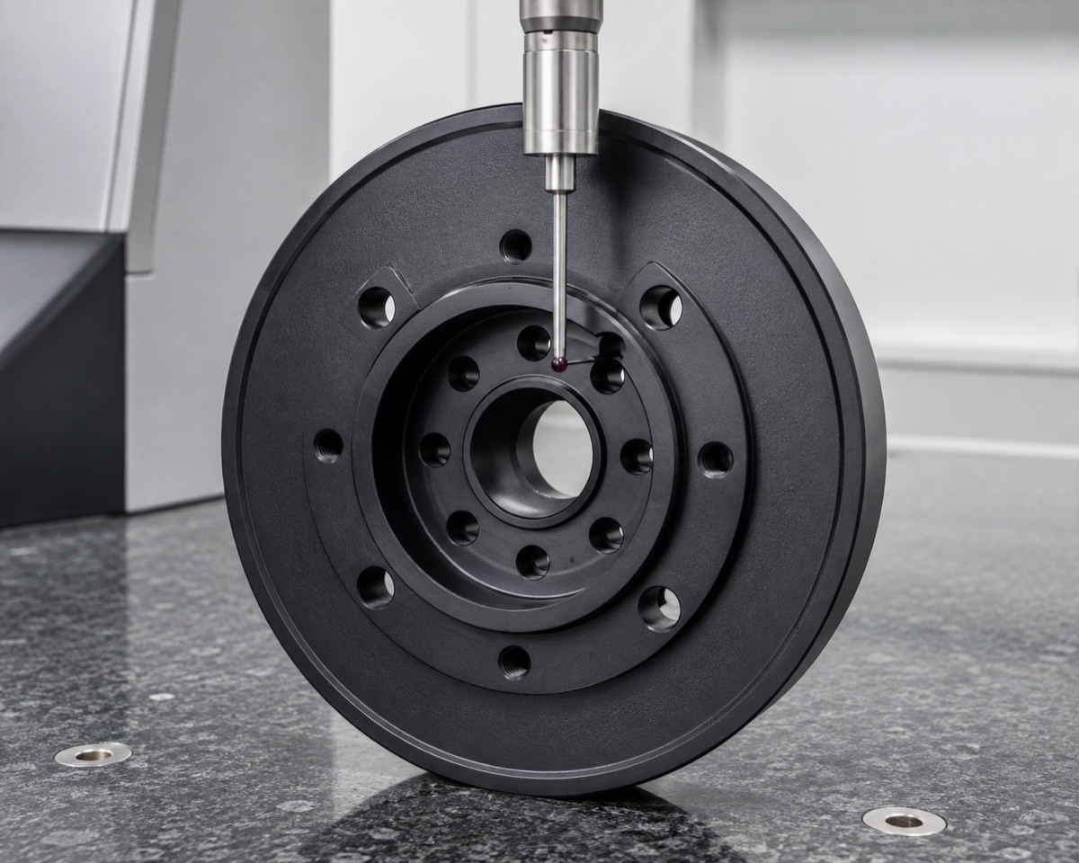 CMM inspection of the center step and hole-circle relationship